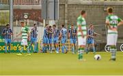 25 July 2014; Gavan Holohan, Drogheda United, celebrates with team-mates after scoring his side's first goal. SSE Airtricity League Premier Division, Shamrock Rovers v Drogheda United. Tallaght Stadium, Tallaght, Dublin. Photo by Sportsfile