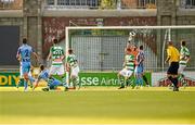 25 July 2014; Gavan Holohan, no. 8, Drogheda United, shoots to score his side's first goal. SSE Airtricity League Premier Division, Shamrock Rovers v Drogheda United. Tallaght Stadium, Tallaght, Dublin. Photo by Sportsfile