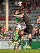 25 July 2014; Mark O'Sullivan, Cork City, in action against Aidan Price, Bohemians. SSE Airtricity League Premier Division, Bohemians v Cork City. Dalymount Park, Dublin. Picture credit: Ramsey Cardy / SPORTSFILE