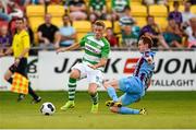 25 July 2014; Simon Madden, Shamrock Rovers, in action against Carl Walshe, Drogheda United. SSE Airtricity League Premier Division, Shamrock Rovers v Drogheda United. Tallaght Stadium, Tallaght, Dublin. Photo by Sportsfile