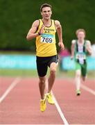 26 July 2014; Scott Gibson, from Bandon AC, Co. Cork, on his way to winning the boys under-18 400m. GloHealth Juvenile Track and Field Championships, Tullamore Harriers AC, Tullamore, Co. Offaly. Picture credit: Matt Browne / SPORTSFILE