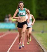 26 July 2014; Aisling Quinn from Ferrybank AC, Co. Waterford on her way to winning the Girls U18 3000m. GloHealth Juvenile Track and Field Championships, Tullamore Harriers AC, Tullamore, Co. Offaly. Picture credit: Matt Browne / SPORTSFILE