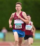 26 July 2014; Shane Hughes, from Mullingar Harriers AC, Co. Westmeath, on his way to winning the U17 3000m. GloHealth Juvenile Track and Field Championships, Tullamore Harriers AC, Tullamore, Co. Offaly. Picture credit: Matt Browne / SPORTSFILE