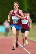 26 July 2014; Shane Hughes, from Mullingar Harriers AC, Co. Westmeath, on his way to winning the U17 3000m. GloHealth Juvenile Track and Field Championships, Tullamore Harriers AC, Tullamore, Co. Offaly. Picture credit: Matt Browne / SPORTSFILE