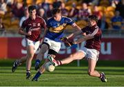 26 July 2014; Hugh Coghlan, Tipperary, in action against Finian Hanley, Galway. GAA Football All Ireland Senior Championship, Round 4A, Galway v Tipperary. O'Connor Park, Tullamore, Co. Offaly. Picture credit: Barry Cregg / SPORTSFILE