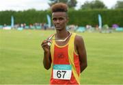 26 July 2014; Mustafe Nasir, from Tallaght AC, Dublin, who won the boys U17 800m. GloHealth Juvenile Track and Field Championships, Tullamore Harriers AC, Tullamore, Co. Offaly. Picture credit: Matt Browne / SPORTSFILE