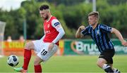 26 July 2014; Mark Quigley, St. Patrick’s Athletic, in action against Kealan Dillon, Athlone Town. SSE Airtricity League Premier Division, Athlone Town v St. Patrick’s Athletic. Athlone Town Stadium, Athlone, Co. Westmeath. Picture credit: David Maher / SPORTSFILE