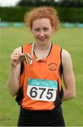 26 July 2014; Ciara Cummins, from Nenagh Olympic AC, Co. Tipperary, who came third in the girls U18 800m. GloHealth Juvenile Track and Field Championships, Tullamore Harriers AC, Tullamore, Co. Offaly. Picture credit: Matt Browne / SPORTSFILE