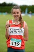 26 July 2014; Niamh Quinn, from Portlaoise AC, who came third in the U19 800m. GloHealth Juvenile Track and Field Championships, Tullamore Harriers AC, Tullamore, Co. Offaly. Picture credit: Matt Browne / SPORTSFILE