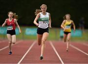 26 July 2014; Jenna Bromell, from Emerald AC, Co. Limerick, on the way to winning the Girls U18 400m. GloHealth Juvenile Track and Field Championships, Tullamore Harriers AC, Tullamore, Co. Offaly. Picture credit: Matt Browne / SPORTSFILE