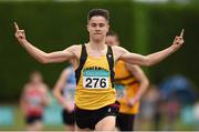 26 July 2014; Kevin McGrath, from Bohermeen AC, Navan, Co. Meath, on the way to winning the Boys U16 800m. GloHealth Juvenile Track and Field Championships, Tullamore Harriers AC, Tullamore, Co. Offaly. Picture credit: Matt Browne / SPORTSFILE