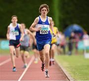 26 July 2014; Aaron McGlynn, from Finn Valley AC, Co. Donegal, on the way to winning the Boys U15 800m. GloHealth Juvenile Track and Field Championships, Tullamore Harriers AC, Tullamore, Co. Offaly. Picture credit: Matt Browne / SPORTSFILE