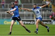27 July 2014; Eoghan McHugh, Dublin, in action against Colm Roche, Waterford. Electric Ireland GAA Hurling All Ireland Minor Championship Quarter-Final, Dublin v Waterford. Semple Stadium, Thurles, Co. Tipperary. Picture credit: Diarmuid Greene / SPORTSFILE