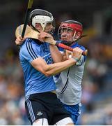 27 July 2014; Sean Ryan, Dublin, in action against Eddie Hayden, Waterford. Electric Ireland GAA Hurling All Ireland Minor Championship Quarter-Final, Dublin v Waterford. Semple Stadium, Thurles, Co. Tipperary. Picture credit: Diarmuid Greene / SPORTSFILE