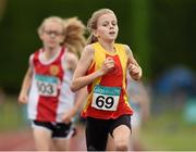 26 July 2014; Aimee Keanne from Tallaght AC, Dublin, who won the girls under-12 600m, GloHealth Juvenile Track and Field Championships, Tullamore Harriers AC, Tullamore, Co. Offaly. Picture credit: Matt Browne / SPORTSFILE