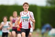26 July 2014; Ben Jones from Greystones & District AC, Co. Wicklow, who won the boys under-14 800m. GloHealth Juvenile Track and Field Championships, Tullamore Harriers AC, Tullamore, Co. Offaly. Picture credit: Matt Browne / SPORTSFILE