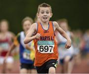 26 July 2014; Nathan Cremin, from St. Mary's AC, Co. Limerick, who won the boys under-12 600m. GloHealth Juvenile Track and Field Championships, Tullamore Harriers AC, Tullamore, Co. Offaly. Picture credit: Matt Browne / SPORTSFILE