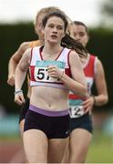 26 July 2014; Alanna Lally from Galway City Harriers AC, on her way to winning the girls under-19 800m. GloHealth Juvenile Track and Field Championships, Tullamore Harriers AC, Tullamore, Co. Offaly. Picture credit: Matt Browne / SPORTSFILE