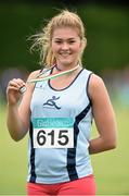 27 July 2014; Zoe Dickson, from Lagan Valley AC, Co. Antrim, who came second in the girls U-17 triple jump. GloHealth Juvenile Track and Field Championships, Tullamore Harriers AC, Tullamore, Co. Offaly. Picture credit: Matt Browne / SPORTSFILE