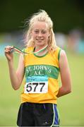 27 July 2014; Cliodhna Blake from St. John's AC, Co. Clare, who came third in the girls U-17 triple jump. GloHealth Juvenile Track and Field Championships, Tullamore Harriers AC, Tullamore, Co. Offaly. Picture credit: Matt Browne / SPORTSFILE