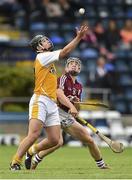 27 July 2014; HP McNeill, Antrim, in action against Jarlath Mannion, Galway. Electric Ireland GAA Hurling All Ireland Minor Championship Quarter-Final, Antrim v Galway. Kingspan Breffni Park, Cavan. Picture credit: Ramsey Cardy / SPORTSFILE