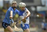 27 July 2014; Peter Hogan, Waterford, in action against Eoghan Conroy, Dublin. Electric Ireland GAA Hurling All Ireland Minor Championship Quarter-Final, Dublin v Waterford. Semple Stadium, Thurles, Co. Tipperary. Picture credit: Ray McManus / SPORTSFILE