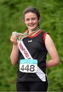 27 July 2014; Micheala Walsh from Swinford AC, Co. Mayo, who set three new national records while winning the U-17 Hammer, Javelin and Shot Putt. GloHealth Juvenile Track and Field Championships, Tullamore Harriers AC, Tullamore, Co. Offaly. Picture credit: Matt Browne / SPORTSFILE
