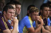 27 July 2014; Paul Morris, Wexford, looks on from the bench during the second half. GAA Hurling All Ireland Senior Championship Quarter-Final, Limerick v Wexford. Semple Stadium, Thurles, Co. Tipperary. Picture credit: Diarmuid Greene / SPORTSFILE