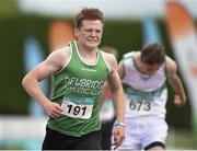 27 July 2014; Luke Morris from Newbridge AC, Co. Kildare, on his way to winning the U-16 200m. GloHealth Juvenile Track and Field Championships, Tullamore Harriers AC, Tullamore, Co. Offaly. Picture credit: Matt Browne / SPORTSFILE