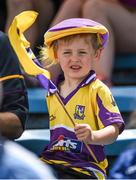 27 July 2014; A young Wexford supporter at the game. GAA Hurling All Ireland Senior Championship Quarter-Final, Limerick v Wexford. Semple Stadium, Thurles, Co. Tipperary. Picture credit: Diarmuid Greene / SPORTSFILE