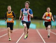 27 July 2014; Ben Mooney, from Greystones & District AC, Co. Wicklow, on his way to winning the U-14 200m. GloHealth Juvenile Track and Field Championships, Tullamore Harriers AC, Tullamore, Co. Offaly. Picture credit: Matt Browne / SPORTSFILE