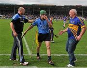 27 July 2014; Dublin manager Anthony Daly consoles team captain John McCaffrey after the game. GAA Hurling All Ireland Senior Championship Quarter-Final, Tipperary v Dublin. Semple Stadium, Thurles, Co. Tipperary. Picture credit: Dáire Brennan / SPORTSFILE