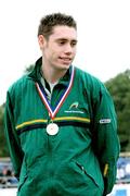 4 September 2006; Ireland's Jason Smyth stands on the podium with his Gold Medal after winning the Men's 100m T13 (visually impaired) Final. Paralympic World Athletics Championships, Assen, Holland. Picture credit; SPORTSFILE