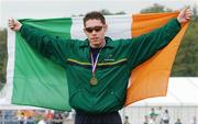 6 September 2006; Ireland's Jason Smyth won the Gold Medal in the T13 100 metre. Smyth won in a new world record time of 10.86 seconds, his second gold medal and second world record of the World Championships. Paralympic World Athletics Championships, Assen, Holland. Picture credit: SPORTSFILE