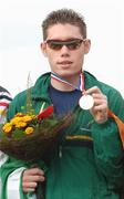 6 September 2006; Ireland's Jason Smyth won the Gold Medal in the T13 100 metre. Smyth won in a new world record time of 10.86 seconds, his second gold medal and second world record of the World Championships. Paralympic World Athletics Championships, Assen, Holland. Picture credit: SPORTSFILE