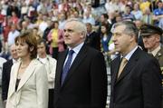3 September 2006; An Taoiseach Bertie Ahern, TD, on his arrival alongside Ard Stiurthoir of the GAA Liam Mulvihill and his wife Maire. ESB All-Ireland Minor Hurling Championship Final, Galway v Tipperary, Croke Park, Dublin. Picture credit: Brendan Moran / SPORTSFILE