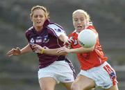 9 September 2006; Maria O'Donnell, Armagh, in action against Emer Flaherty, Galway, TG4 Ladies All-Ireland Senior Football Championship Semi-Final, Galway v Armagh, Dr Hyde Park, Co. Roscommon. Picture credit: Damien Eagers / SPORTSFILE