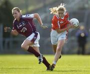 9 September 2006; Sharon Duncan, Armagh, in action against Marie O'Connell, Armagh. TG4 Ladies All-Ireland Senior Football Championship Semi-Final, Galway v Armagh, Dr Hyde Park, Co. Roscommon. Picture credit: Damien Eagers / SPORTSFILE