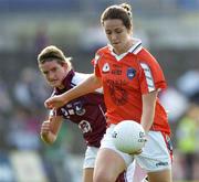 9 September 2006; Caroline O'Hanlon, Armagh, in action against Aoibheann Daly, Galway,TG4 Ladies All-Ireland Senior Football Championship Semi-Final, Galway v Armagh, Dr Hyde Park, Co. Roscommon. Picture credit: Damien Eagers / SPORTSFILE