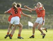 9 September 2006; Sharon Duncan, right, Armagh, celebrates with team-mates Alma O'Donnell, 8, and Caroline O'Hanlon after kicking the winning point. TG4 Ladies All-Ireland Senior Football Championship Semi-Final, Galway v Armagh, Dr Hyde Park, Co. Roscommon. Picture credit: Damien Eagers / SPORTSFILE