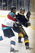 9 September 2006; Shawn Skiehar, Coors Belfast Giants, in action against David Clarke, Nottingham Panthers. Ice Hockey Elite League, Coors Belfast Giants v Nottingham Panthers, The Odyssey Arena, Belfast, Co. Antrim. Picture credit: Russell Pritchard / SPORTSFILE