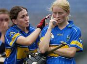 10 September 2006; Dejected Tipperary players, Philly Fogarty, left, and Joanne Ryan, at the end of the game. Gala All-Ireland Senior Camogie Championship, Final, Cork v Tipperary, Croke Park, Dublin. Picture credit: David Maher / SPORTSFILE