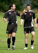 13 September 2006; Darren Kelly, left, and Kevin McHugh, Derry City, during squad training. Clooney Park West, Derry. Picture credit: Oliver McVeigh / SPORTSFILE
