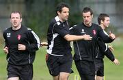 13 September 2006; Shaun Holmes, David Forde, and Cairan Martyn, Derry City, in action during squad training. Clooney Park West, Derry. Picture credit: Oliver McVeigh / SPORTSFILE
