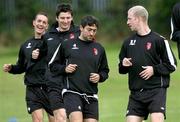 13 September 2006; Gary Beckett, Ken Oman, Peter Hutton, and Stephen O'Flynn, Derry City, in action during squad training. Clooney Park West, Derry. Picture credit: Oliver McVeigh / SPORTSFILE