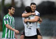 27 July 2014; Patrick Hoban, Dundalk, right, celebrates with teammate Kurtis Byrne after scoring their side's third goal. SSE Airtricity League Premier Division, Dundalk v Bray Wanderers. Oriel Park, Dundalk, Co. Louth. Photo by Sportsfile