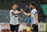 27 July 2014; Patrick Hoban, Dundalk, left, celebrates with teammate Dane Massey after scoring their side's fifth goal. SSE Airtricity League Premier Division, Dundalk v Bray Wanderers. Oriel Park, Dundalk, Co. Louth. Photo by Sportsfile