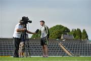 28 July 2014; Kerry's Paul Geaney speaking to RTE television during a press evening ahead of their GAA Football All-Ireland Senior Championship Quarter-Final game against Galway on Sunday the 3rd of August. Kerry Football Press Evening, Fitzgerald Stadium, Killarney, Co. Kerry. Picture credit: Brendan Moran / SPORTSFILE