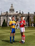 28 July 2014; Clare's Colm Galvin and Cork's Alan Cadogan, both Bord Gáis Energy Ambassadors, met on neutral territory today at Adare Manor, County Limerick, ahead of Wednesday's Bord Gáis Energy GAA Hurling U-21 Munster Championship Final at Cusack Park in Ennis. The match will be shown live on TG4 from 7.15pm with fans able to vote for their Man of the Match using the hBGE hashtag on twitter. Pictured are Clare's Colm Galvin, left, and Cork's Alan Cadogan. Adare Manor, Limerick Road, Adare, Co. Limerick. Picture credit: Diarmuid Greene / SPORTSFILE