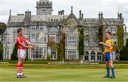 28 July 2014; Clare's Colm Galvin and Cork's Alan Cadogan, both Bord Gáis Energy Ambassadors, met on neutral territory today at Adare Manor, County Limerick, ahead of Wednesday's Bord Gáis Energy GAA Hurling U-21 Munster Championship Final at Cusack Park in Ennis. The match will be shown live on TG4 from 7.15pm with fans able to vote for their Man of the Match using the hBGE hashtag on twitter. Pictured are Clare's Colm Galvin, right, and Cork's Alan Cadogan. Adare Manor, Limerick Road, Adare, Co. Limerick. Picture credit: Diarmuid Greene / SPORTSFILE